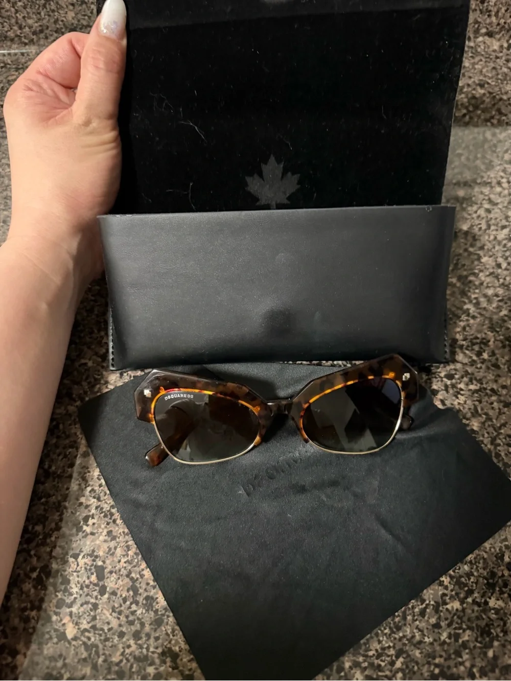 DSQUARED2 Tortoiseshell Cat Eye Sunglasses - Brown/Gold Accents